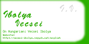 ibolya vecsei business card